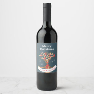 Etikett för julrenar Vin