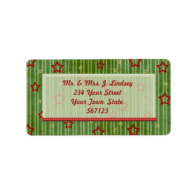 Etikett för julstjärnor adressetikett (Framsidan)