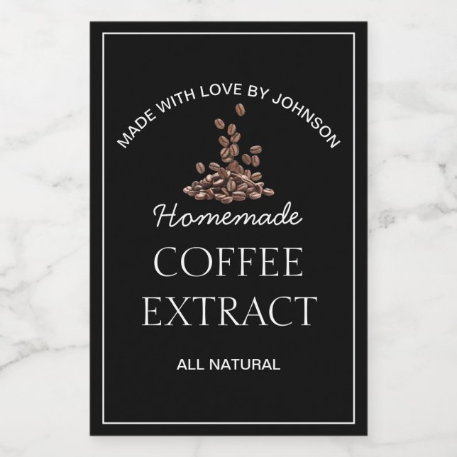 Etikett för kaffeextrakt (Enkel etikett)