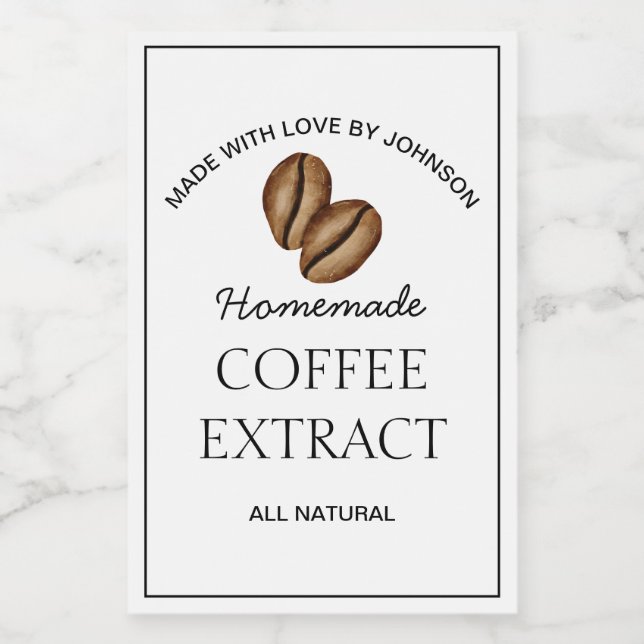 Etikett för kaffeextrakt (Enkel etikett)