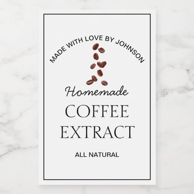 Etikett för kaffeextrakt (Enkel etikett)