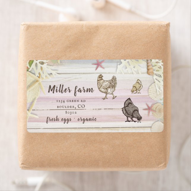 Etikett för kartong för kustplåt, träskräm, rustik fraktsedel (Insitu)