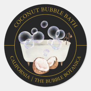 Etikett för kokokosnötbubbla Bath