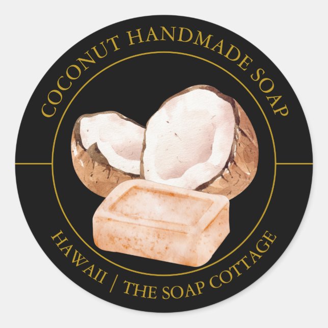 Etikett för kokosnötsoap (Framsida)