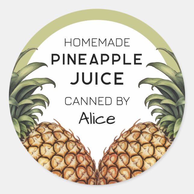 Etikett för konservering av ananas saft (Framsida)