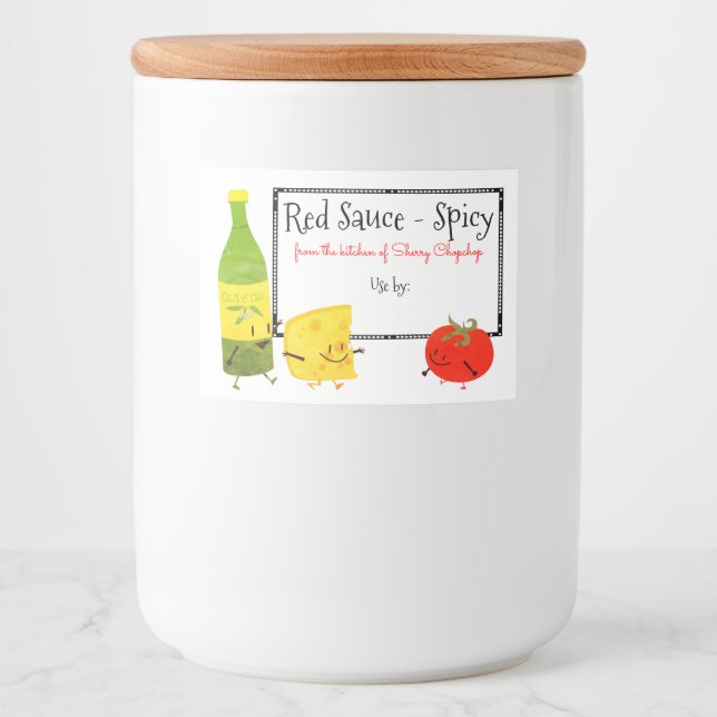 Etikett för konservering av köttsås i Italien (Framsida)