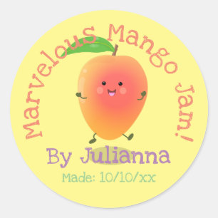 Etikett för konservering av tecknaden Cute mango s