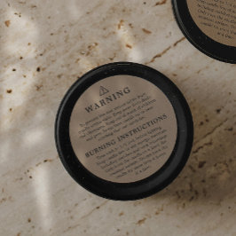 Etikett för Kraft Warning Burning Instructions Can