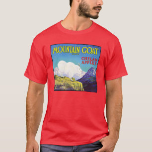 Etikett för låda för bergsfåräpplevintage t shirt