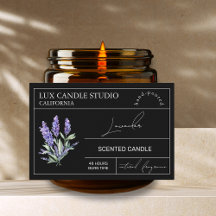 Etikett för Lavender Candle Burk med minimal Elega