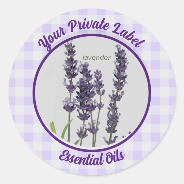 Etikett för Lavender Gingham Private Essential Oil (Framsida)