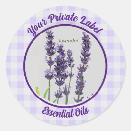 Etikett för Lavender Gingham Private Essential Oil