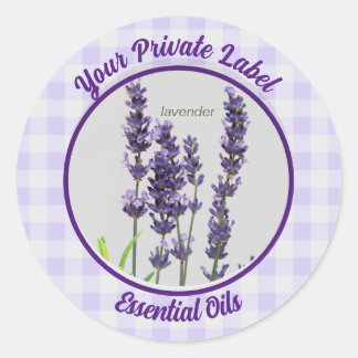 Etikett för Lavender Gingham Private Essential Oil