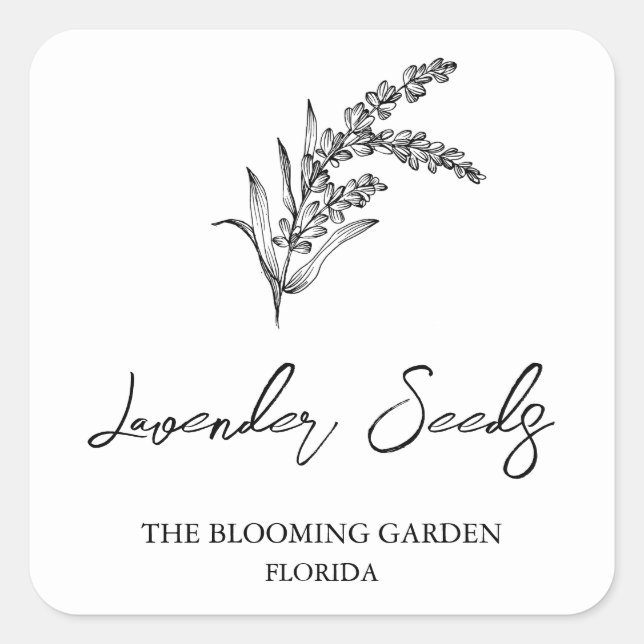 Etikett för lavender Seeds (Framsida)