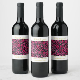 ETIKETT FÖR LEOPARD PATTERNED ROSA ANPASSADE VIN