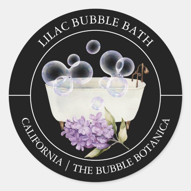 Etikett för Lilac Bubble Bath (Framsida)