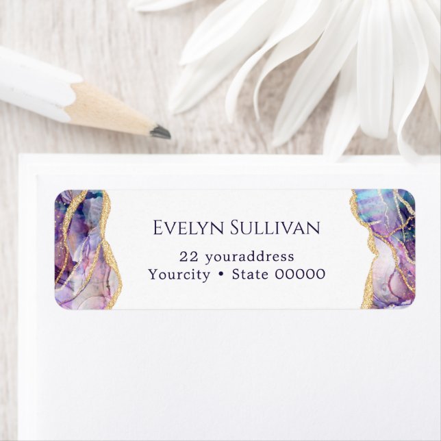 Etikett för lilans optiska returadress returadress etikett (Insitu)