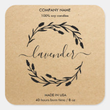 Etikett för ljus Lavender Wand burk etikett