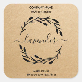 Etikett för ljus Lavender Wand burk etikett