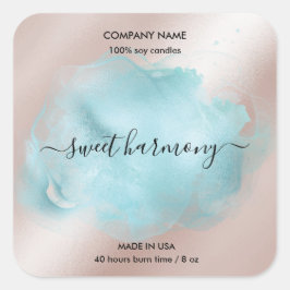 Etikett för ljusmärkning etikett teal burk etikett