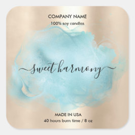 Etikett för ljusmärkning etikett teal burk etikett