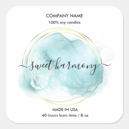 Etikett för ljusmärkning etikett teal burk etikett