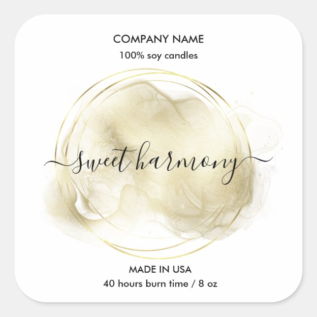 Etikett för ljusmärkning etikett teal burk etikett (Framsida)