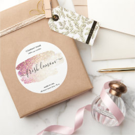 Etikett för ljusmärkning  rosa guld burk