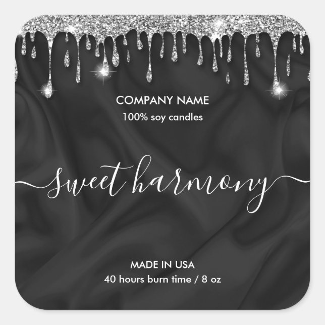 Etikett för ljusmärkning silver burk (Framsida)