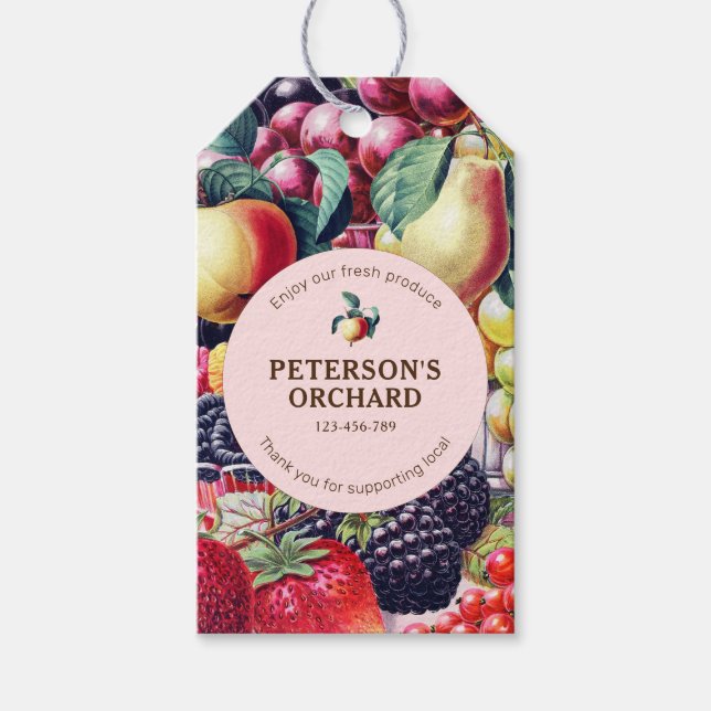 Etikett för lokal lantbrukare i botanisk Vintage (Framsidan)