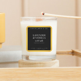 Etikett för luxury Black & Guld Candle Sticker