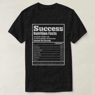 Etikett för lyckade näringsfakta t shirt
