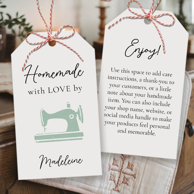 Etikett för manuell sömning av artisan Crafter Qui (sewing quilting sew handmade artisanal homemade product tag gifting christmas bridal baby shower)
