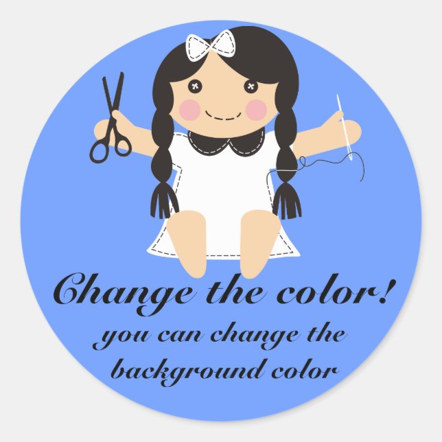 Etikett för märkre av sömlösa dockor i anpassnings (Framsida)