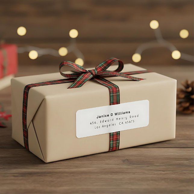 Etikett för minimal ren, enkel, vit returadress (Skapare uppladdad)