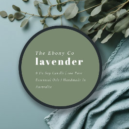 Etikett för minimal Rustic Grönt Candle för enkel