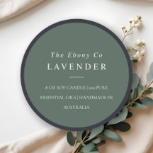 Etikett för minimal Rustic Grönt Candle för enkel