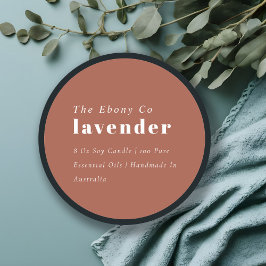 Etikett för minimal Rustic Rust Candle-Elegant