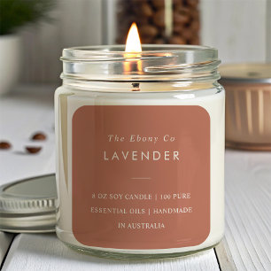 Etikett för minimal Rustic Rust Candle-Elegant