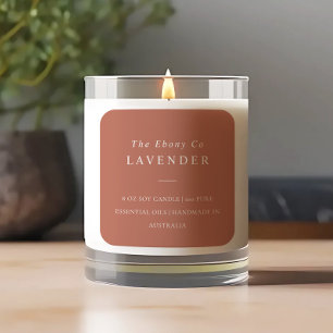 Etikett för minimal Rustic Rust Candle-Elegant