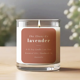 Etikett för minimal Rustic Rust Candle-Elegant