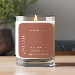 Etikett för minimal Rustic Rust Candle-Elegant
