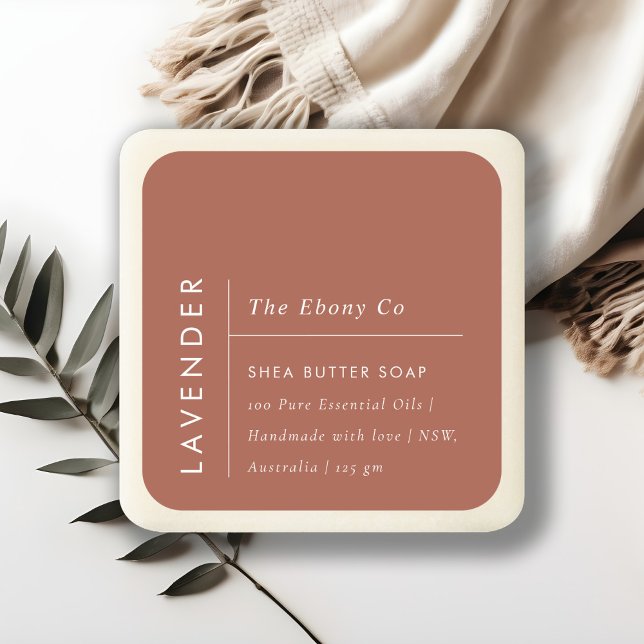Etikett för minimal Rustic Rust Soap-Elegant (Skapare uppladdad)