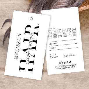 Etikett för minimalistisk Hair-tillägg Boutique-hä Visitkort