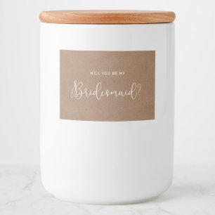 Etikett för minimalistisk Rustic Bridesmaid Candle