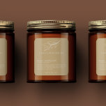 Etikett för minimalistisk Vintage-ljus<br><div class="desc">Minimalistisk utformning i vita bokstäver och krämig/papper färg för personlig av ljus. Anpassa den här designen till ditt ljusföretag!</div>