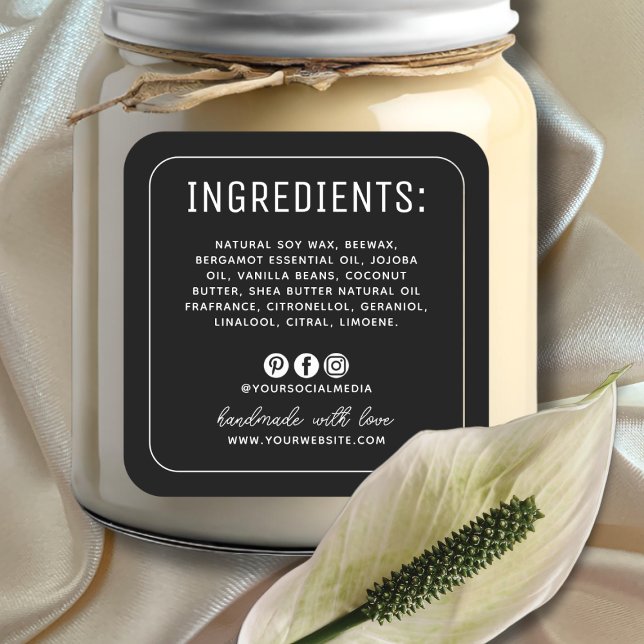 Etikett för minimalistiska svarta social-medieingr (Skapare uppladdad)