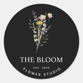 Etikett för minimalistiskt blomsterbölje