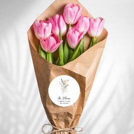 Etikett för minimalistiskt blomsterbölje