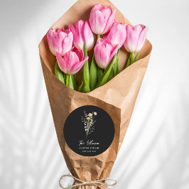 Etikett för minimalistiskt blomsterbölje